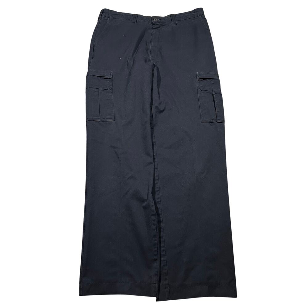 Vintage Y2K Dickies Baggy Cargo Pants 35x33 Skate Black Wide Leg